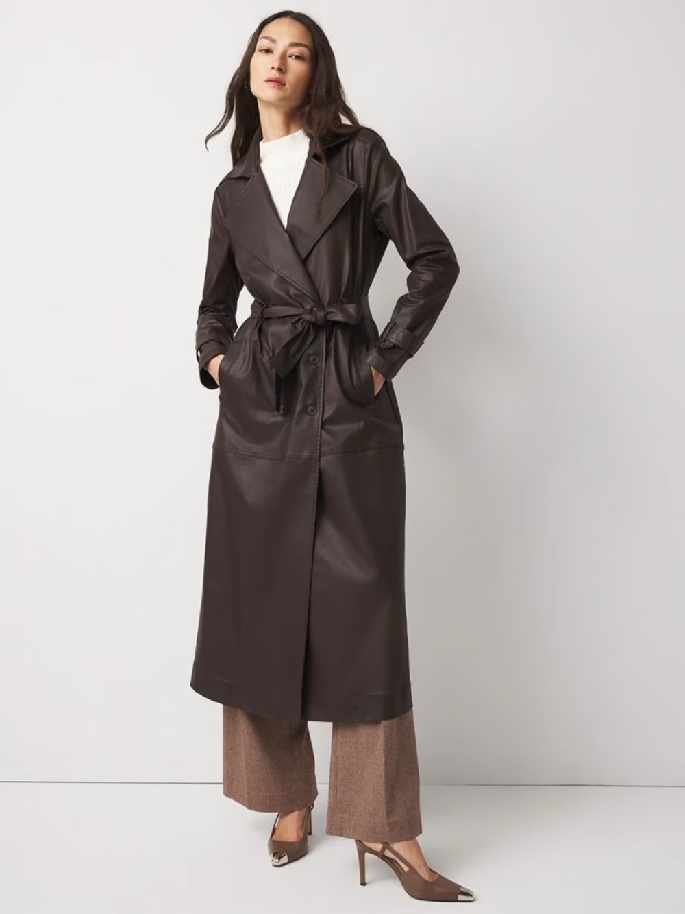 WHBM Coated Trench Coat